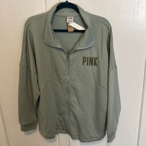 Sage green, Pink sweater